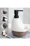 Ceramic Soap Dispenser with Sponge Holder,2-in-1 Kitchen Sink Organizer Caddy,15.37oz,Black - 3