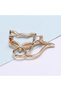 Women's Hollow Fox Brooch Pin,Elegant Metal Lapel Pin for Sweaters and Shawls,Stylish Alloy Clothing Accessory,Gold - 2