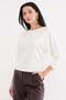 Basic Boat Neck Bat Sleeve Modal Blouse - 2