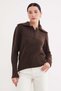 Half Buttoned Baby Collar Knit Sweater - 3