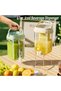 67oz Iced Beverage Dispenser with Infuser and One-Click Tap,Portable Fruit Tea Bucket with Detachable Strainer and Rack,White Cream - 2