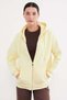 Basic Zippered Hooded Oversize Sweatshirt - 6