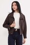 Casual Polo Collar Jacket with Hidden Zipper and Snap Buttons - 3