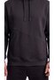 Men's Black Cold-Resistant Hooded 3-Yarn Sweatshirt with Side Pockets - 5
