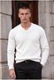 Parma V-Ausschnitt Herren-Strickpullover - Ecru