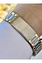 Men's Silver Gold Thin Bezel Numeral-Free Plain Striped White Dial Analog Watch - 4