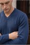 Parma Acryl V-Ausschnitt Herren-Strickpullover - Indigo - 5