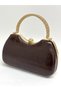 Beegi Croco Brown Women's Dress Clutch Chained Portfolio Wedding Event Evening Bag - 4
