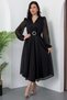 Double-Breasted Collar Glittery Tulle Dress GRS3590 - 5