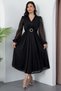 Double-Breasted Collar Glittery Tulle Dress GRS3590 - 6