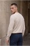 Parma V-Neck Men's Knit Sweater - Stone - 6
