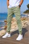 Men's Cotton Lycra Cargo Pocket Trousers Green Side Pocket Pants - 3