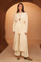 Women's Knitwear Fabric Belted Basic 3-Piece Abaya Set 8617 Ecru - 5