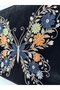 Naya Women's Suede Portfolio Bag Butterfly Embroidered Zippered Wrist Strap Clutch - 5