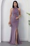 Halter Neck Slit Glitter Dress Drp0013 - 5