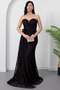 Strapless Neckline Stoned Rose Detail Lace Dress Ecr5859