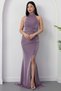 Halter Neck Slit Glitter Dress Drp0013 - 7