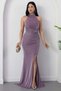 Halter Neck Slit Glitter Dress Drp0013 - 4