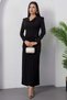 Degaje Collar Long Sleeve Buckled Padded Dress 2025-4359