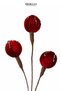 Christmas Ornament Velvet Branch 3-Piece Ball Claret Red 70 cm - 4