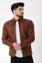 Sleeve Detail Judge Collar Suede Seasonal Coat BL 1710-60286