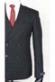 Slim Fit Pointed Collar-Double Slit Black Checked Double Breasted Drop 6 Suit - 2