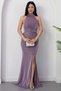 Halter Neck Slit Glitter Dress Drp0013 - 3
