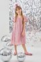 Pink Sequined Short Sleeve Girl's Dress-Siri