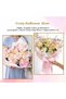 Flower Bouquet Paper - Flower Wrapping Paper - Pink - Gold Edged - Matte Opp 58X58 cm - 5 Pieces - 5