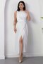 Square Neck Ruched Waist Slit Dress YZC25Y223 - 6