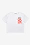 Red Popcorn Figured Checkerboard Patterned Short Sleeve Kids T-Shirt Shorts Two-Piece Set - Cleo - 6