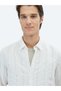 White Striped Regular Fit Long Woven Classic Shirt - 3