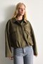 Balloon Fit Jacket with Collar, Zipper and Snap Closure Jacket Coat H3823Ax26Au - 4