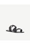 Bead Embellished Double Strap Leather Slippers - 2