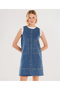 Short Denim Dress with Pockets - 4
