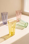 Rain 4-Piece Hand Decorated Cut Glass Soft Drink Cup Set 395 Cc - 3