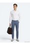 Light Blue Woven Jogging Fit Casual Cotton Blend Trousers - 4