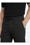 Black Plain Woven Jogging Fit Casual Trousers - 3