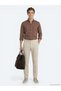Beige Fabric Jogging Fit Casual 100% Cotton Pants - 3