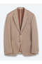 Light Brown Plain Modern Fit Cotton Blend Knitted Jacket - 7