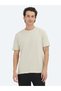 Beige Plain Crew Neck 100% Cotton T-Shirt