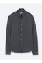 Black Plain Regular Fit Long Woven Casual Cotton Blend Shirt - 6