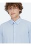 Light Blue Striped Regular Fit Long Casual Cotton Blend Shirt - 3