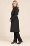 Women's Plus Size Black Zippered Collared Waist Gathered Pocket Trench Coat Hzl28W-Rzb12071 - 3