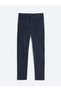 Navy Blue Plain Woven Slim Fit Sports Cotton Blend Trousers - 7