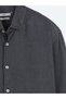 Black Plain Regular Fit Long Woven Casual Cotton Blend Shirt - 7