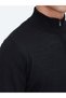 Black Bato Collar Jacquard Wool Blended Sweater - 5