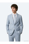 Blue Plain Modern Fit Suit - 4