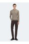 Light Mink Half Turtleneck Patterned Knit Sweater - 2