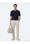 Navy Blue Crew Neck Plain Knit Knitwear